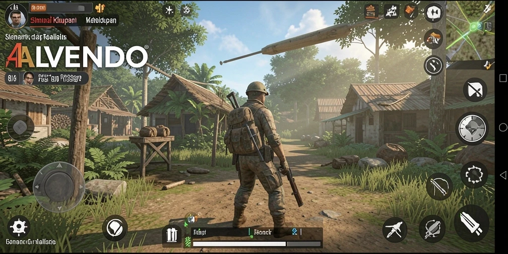 Screenshot gameplay ALVENDO menunjukkan interaksi karakter yang seru.