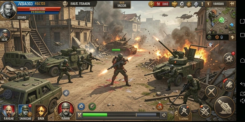 Tampilan gameplay menegangkan di ASIA303 dengan strategi perang yang cerdas.