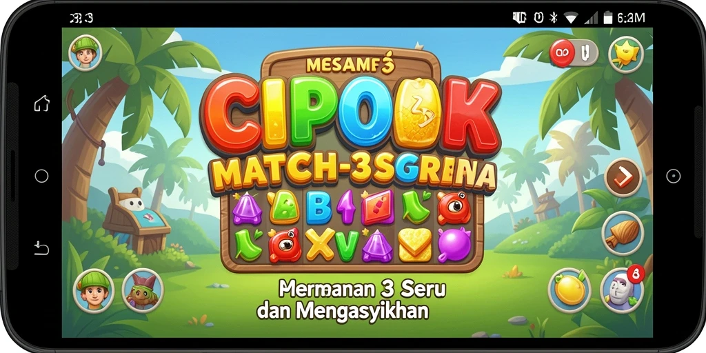 Gameplay seru CIPOK yang penuh warna dan tantangan Match-3.