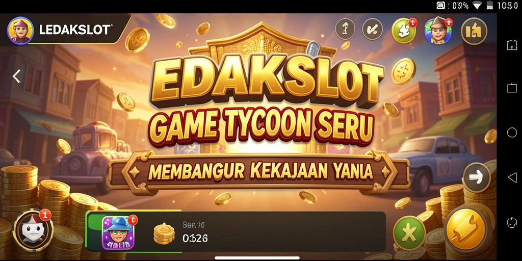 Tangkapan layar gameplay LEDAKSLOT menunjukkan pengalaman manajemen bisnis yang mendebarkan.