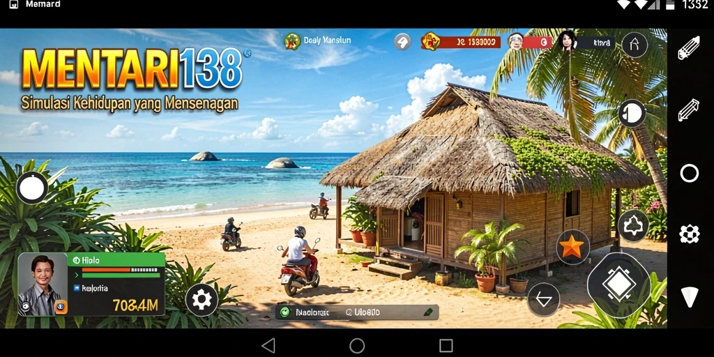 Screenshot utama MENTARI138 menampilkan gameplay simulasi kehidupan yang seru.