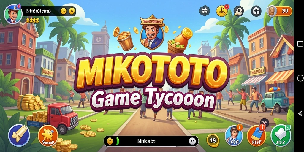 Screenshot gameplay MIKOTOTO yang menunjukkan manajemen perusahaan Tycoon.