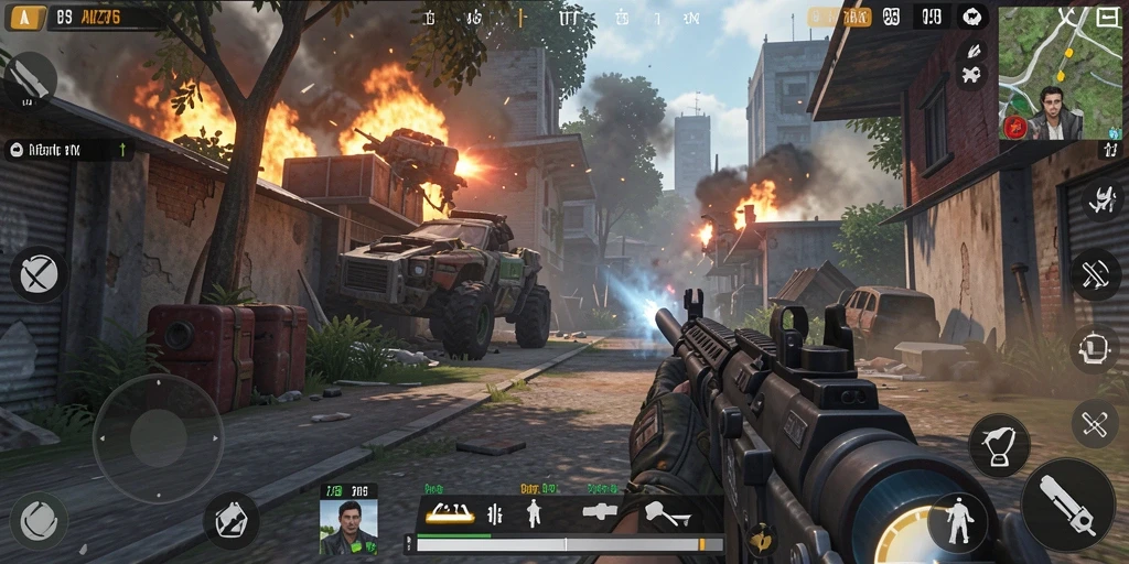 Tampilan gameplay seru di MZ356 dengan aksi TPS mendebarkan.