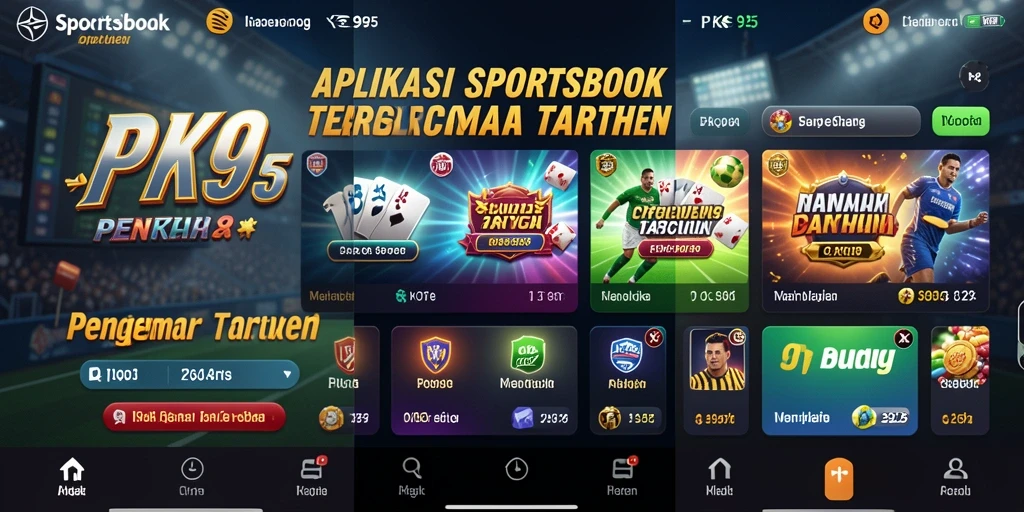 Tangkapan layar utama PK95 menggambarkan suasana taruhan olahraga yang mendebarkan.