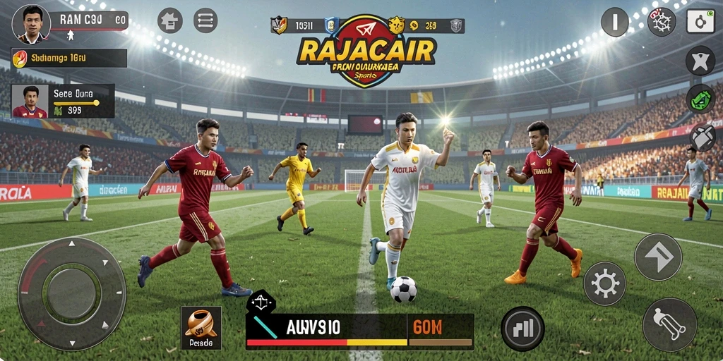 Screenshot utama RAJACAIR dengan gameplay olahraga yang seru.