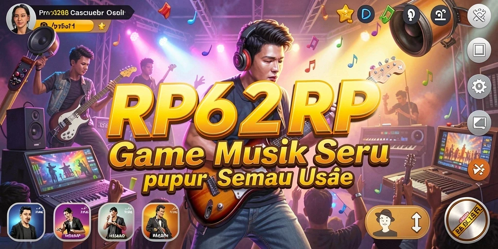 Screenshot gameplay RP62RP menampilkan pengalaman bermain musik yang interaktif.