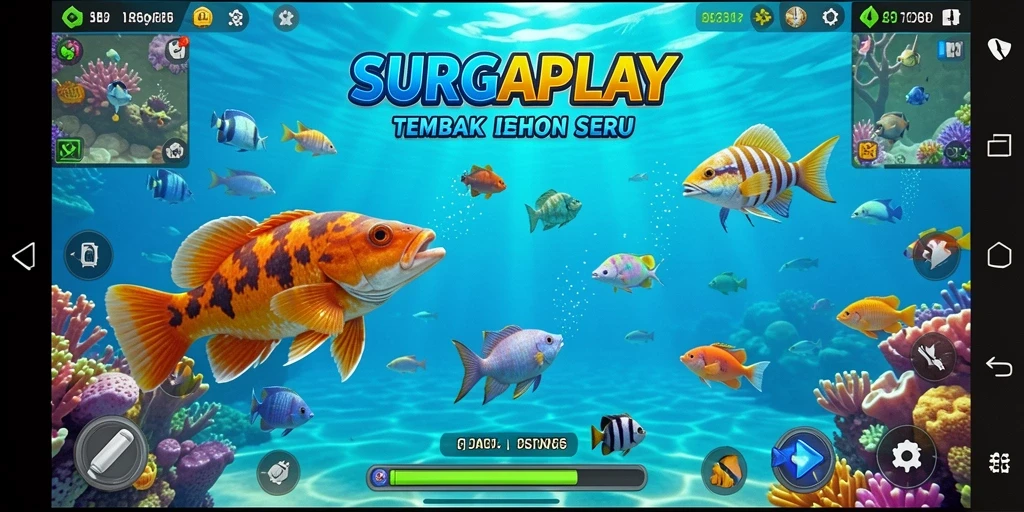 Screenshot gameplay SURGAPLAY dengan tampilan Tembak Ikan yang seru.
