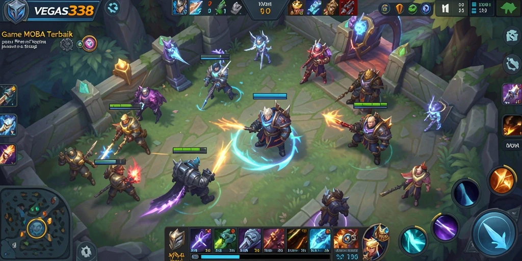 Tampilan gameplay seru dalam VEGAS338 dengan karakter MOBA yang menarik.
